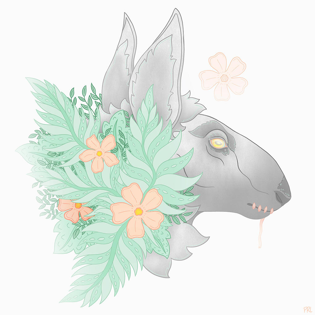 blooming silence / thoughts kept to one's self (2018) Digital drawing made in Photoshop CS6.