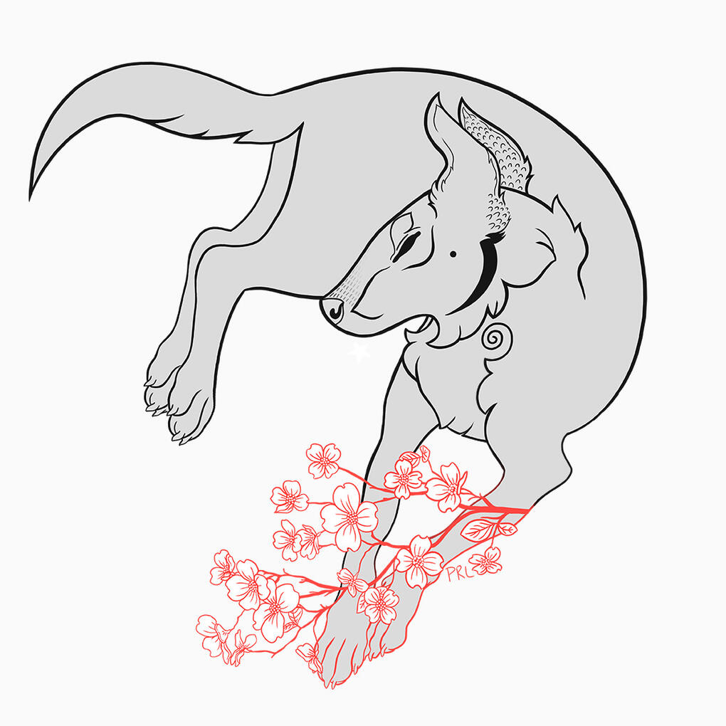 flowering dogwood (2021) Digital drawing made in Photoshop CS6.