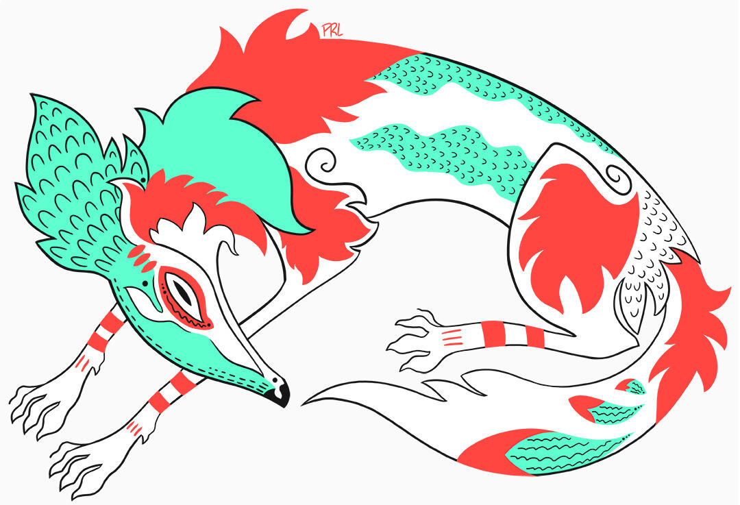 patterned hound (2020) Digital drawing made in Photoshop CS6.